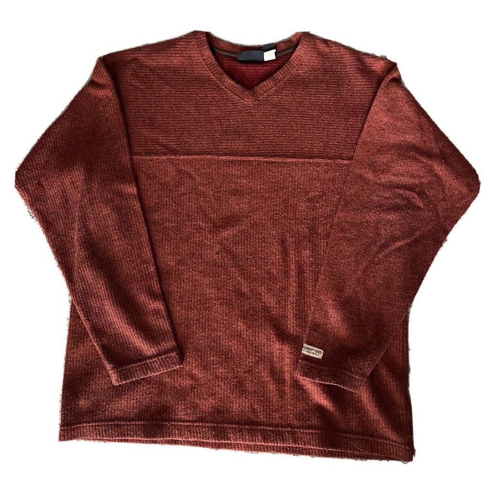 Vintage Men's Patagonia High Camp V-Neck Wool Blend Sweater